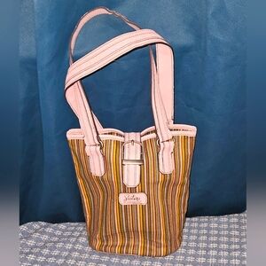 Longaberger SISTERS Striped Bucket Bag